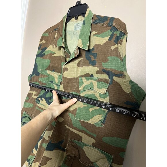 US Military BDU Uniform Coat Woodland Camo Combat Cotton 80s Surplus Men M-Short - Picture 8 of 8